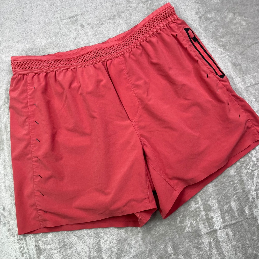 Ten Thousand The Session Short Mens Large Red Solid Lined Training Athletic 5"